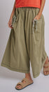 Easy Motion Wide-Leg Pants  in OLIVE - Women's Pants | Urban Daizy