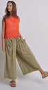 Easy Motion Wide-Leg Pants  in OLIVE - Women's Pants | Urban Daizy