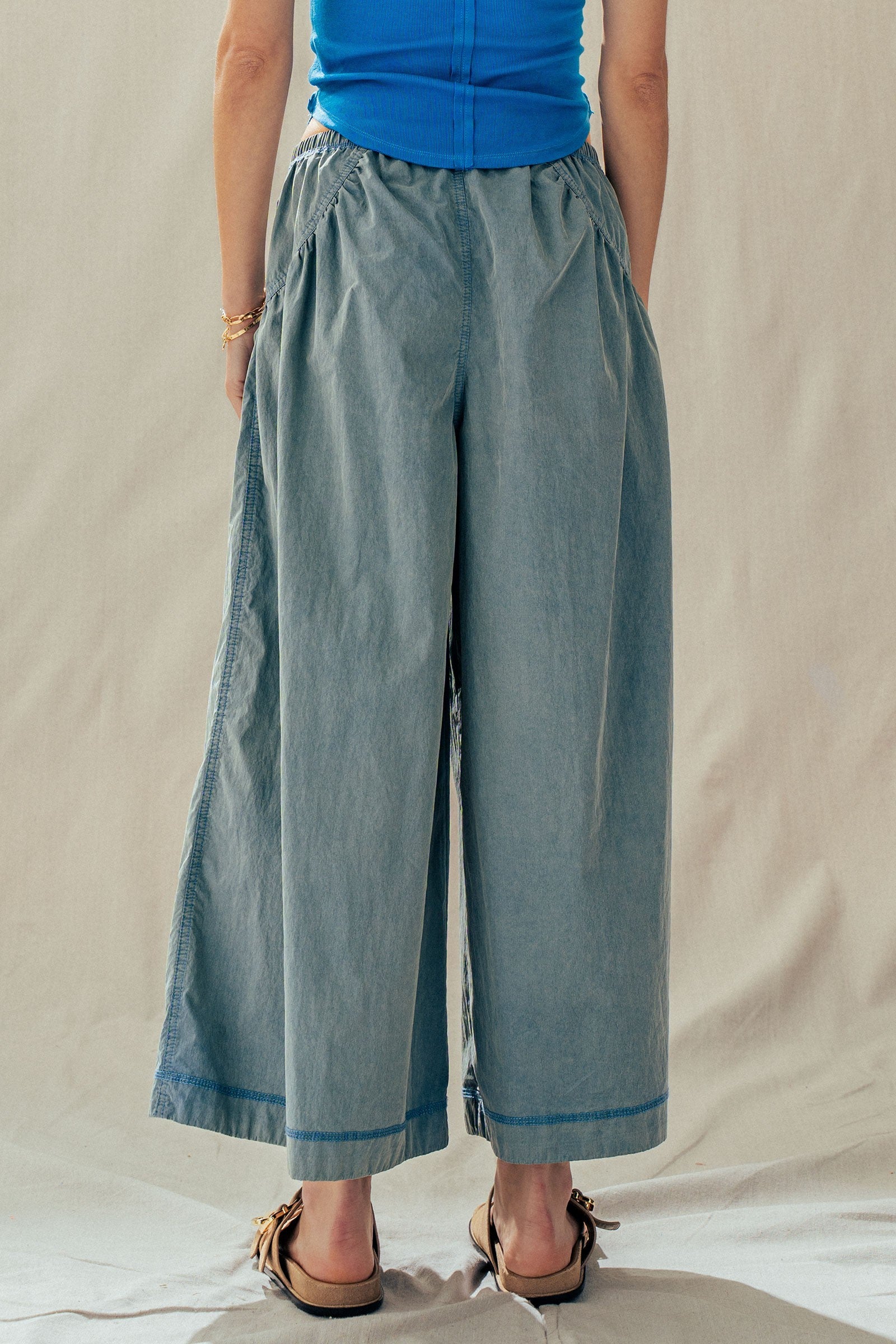 Easy Motion Wide-Leg Pants  in BLUE - Women's Pants | Urban Daizy