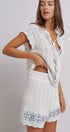 Santorini Breeze Crochet Embroidered Set in IVORY BLUE - Women's Sets | Urban Daizy