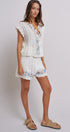 Santorini Breeze Crochet Embroidered Set in IVORY BLUE - Women's Sets | Urban Daizy