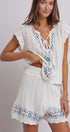 Santorini Breeze Crochet Embroidered Set in IVORY BLUE - Women's Sets | Urban Daizy