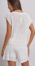 Santorini Breeze Crochet Embroidered Set in IVORY BLUE - Women's Sets | Urban Daizy