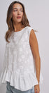 Daisy Whisper Sleeveless Ruffle Top in WHITE - Women's Tops | Urban Daizy