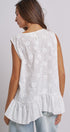 Daisy Whisper Sleeveless Ruffle Top in WHITE - Women's Tops | Urban Daizy