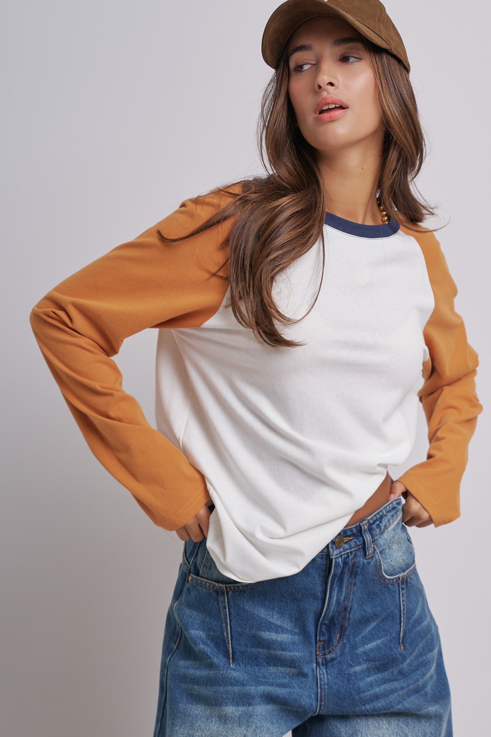 All-Star Vintage Baseball Tee in ORANGE - Women's Tops | Urban Daizy