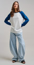 All-Star Vintage Baseball Tee in BLUE - Women's Tops | Urban Daizy