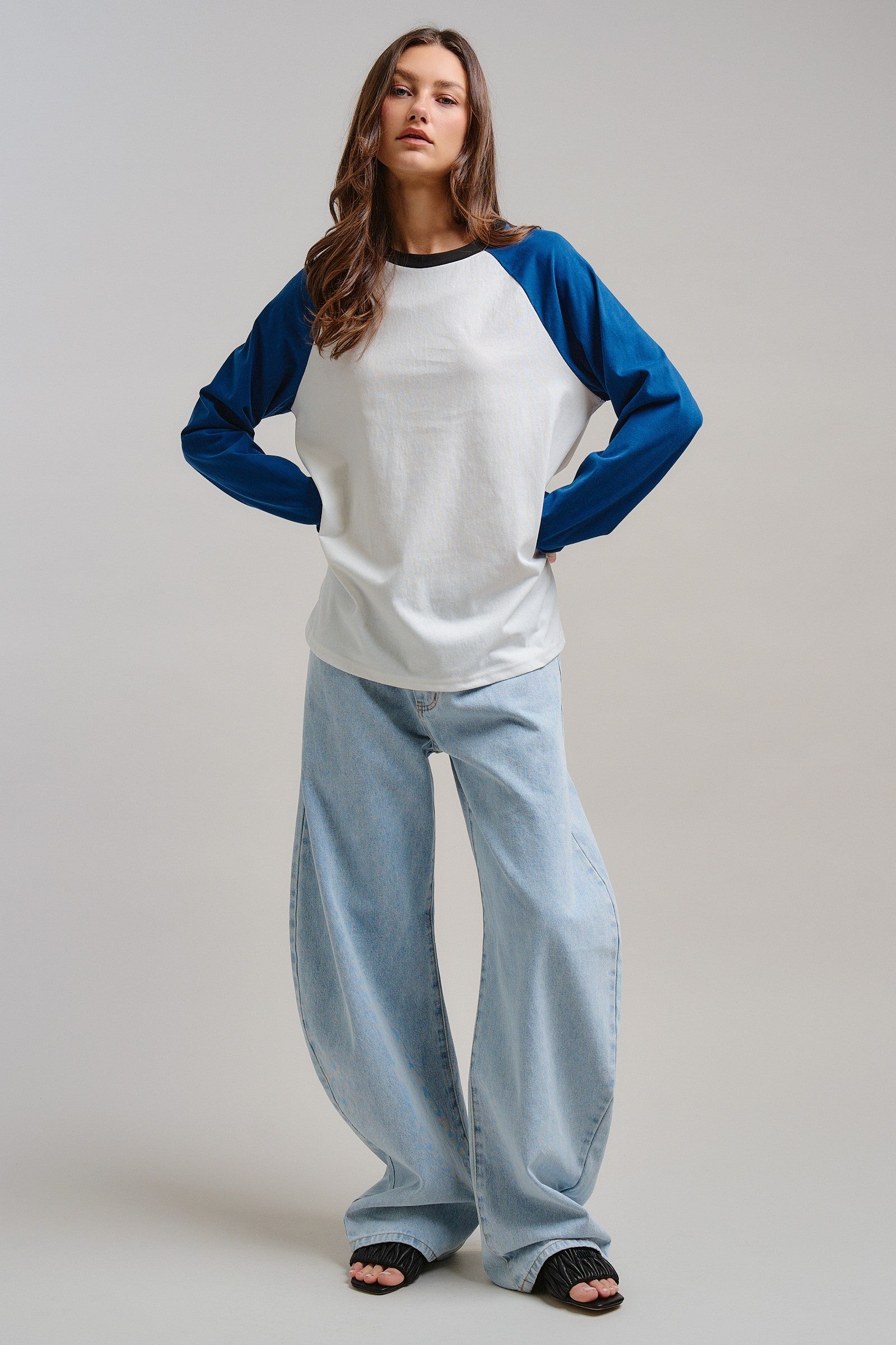All-Star Vintage Baseball Tee in BLUE - Women's Tops | Urban Daizy