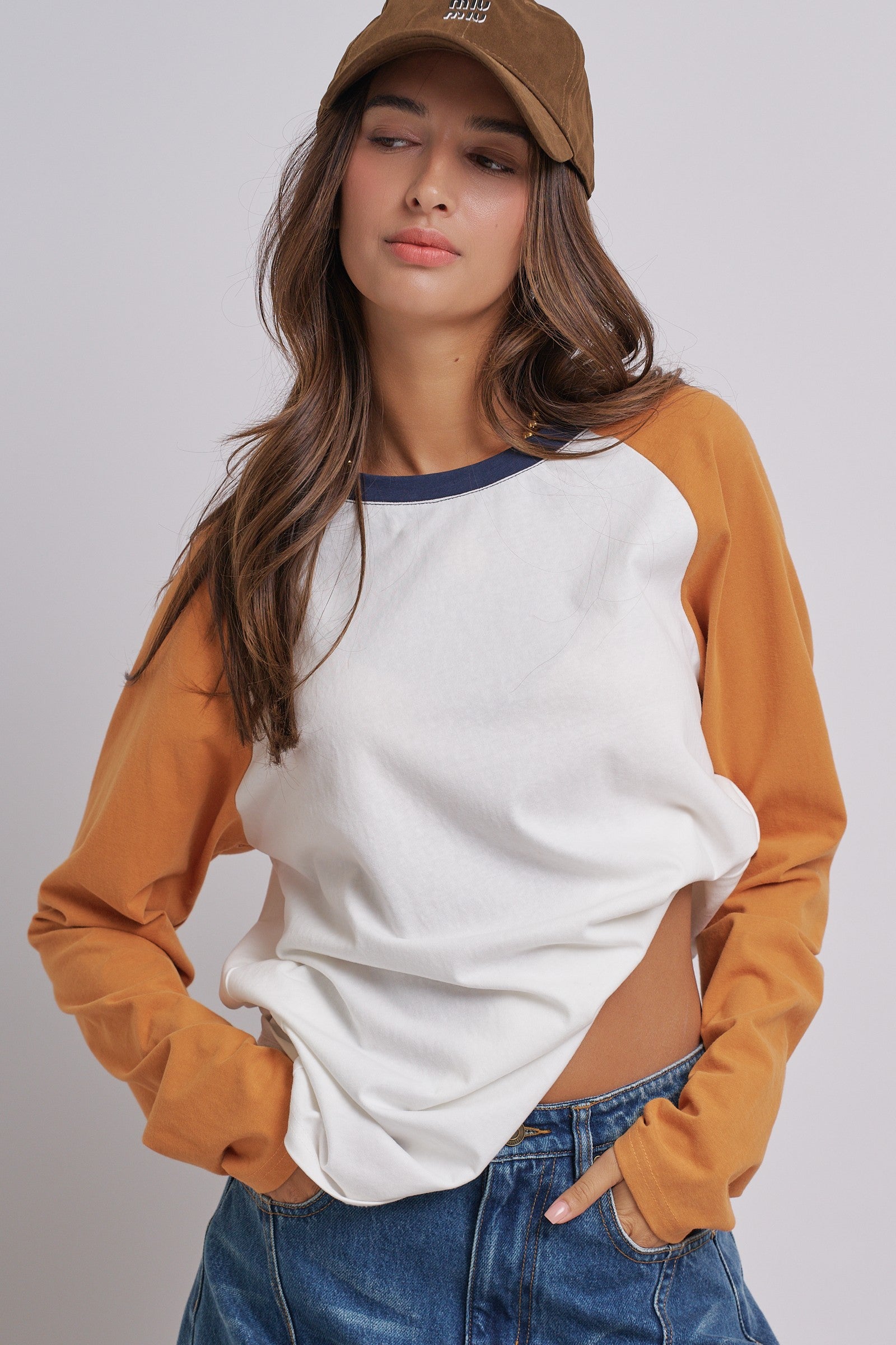 All-Star Vintage Baseball Tee in ORANGE - Women's Tops | Urban Daizy