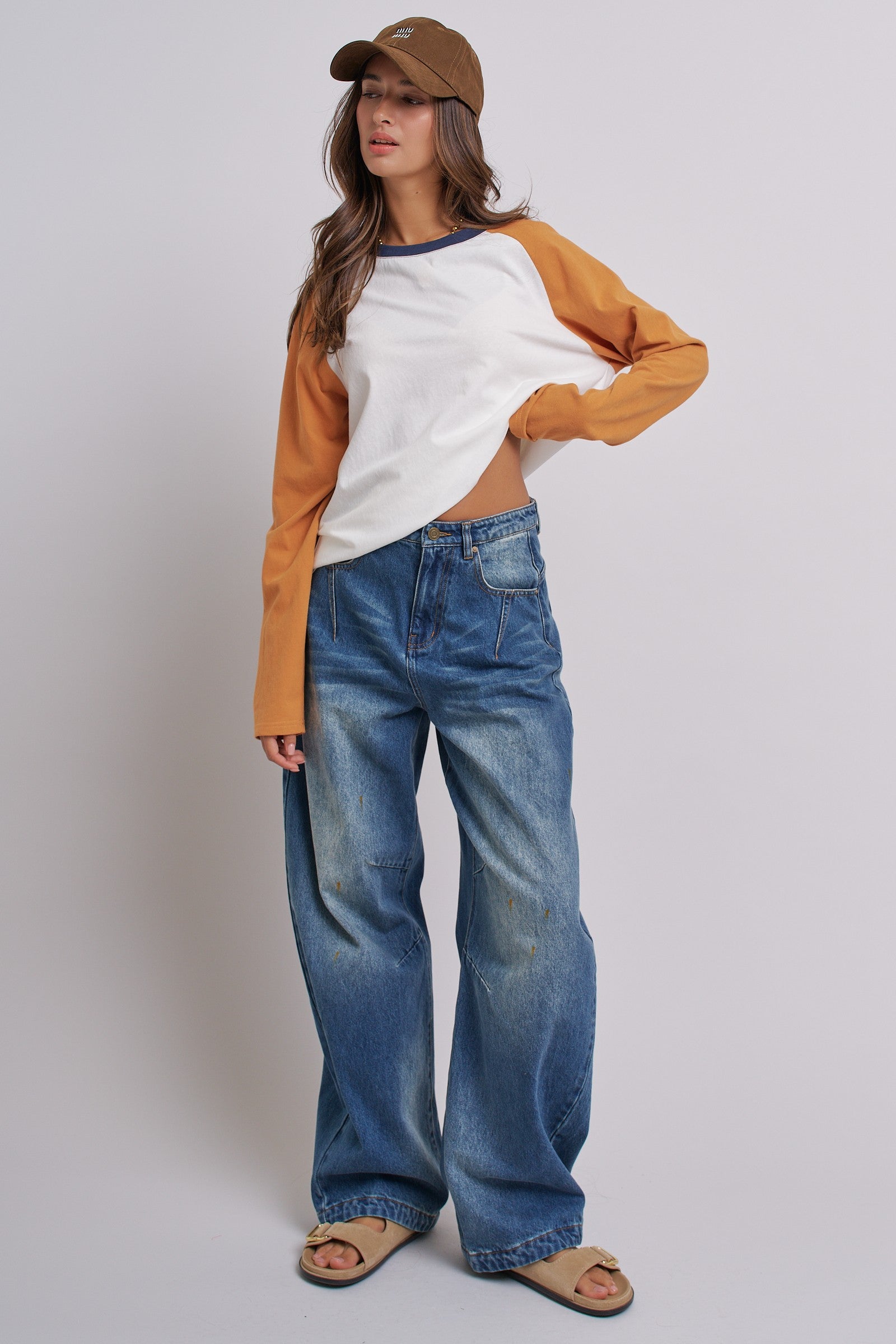 All-Star Vintage Baseball Tee in ORANGE - Women's Tops | Urban Daizy