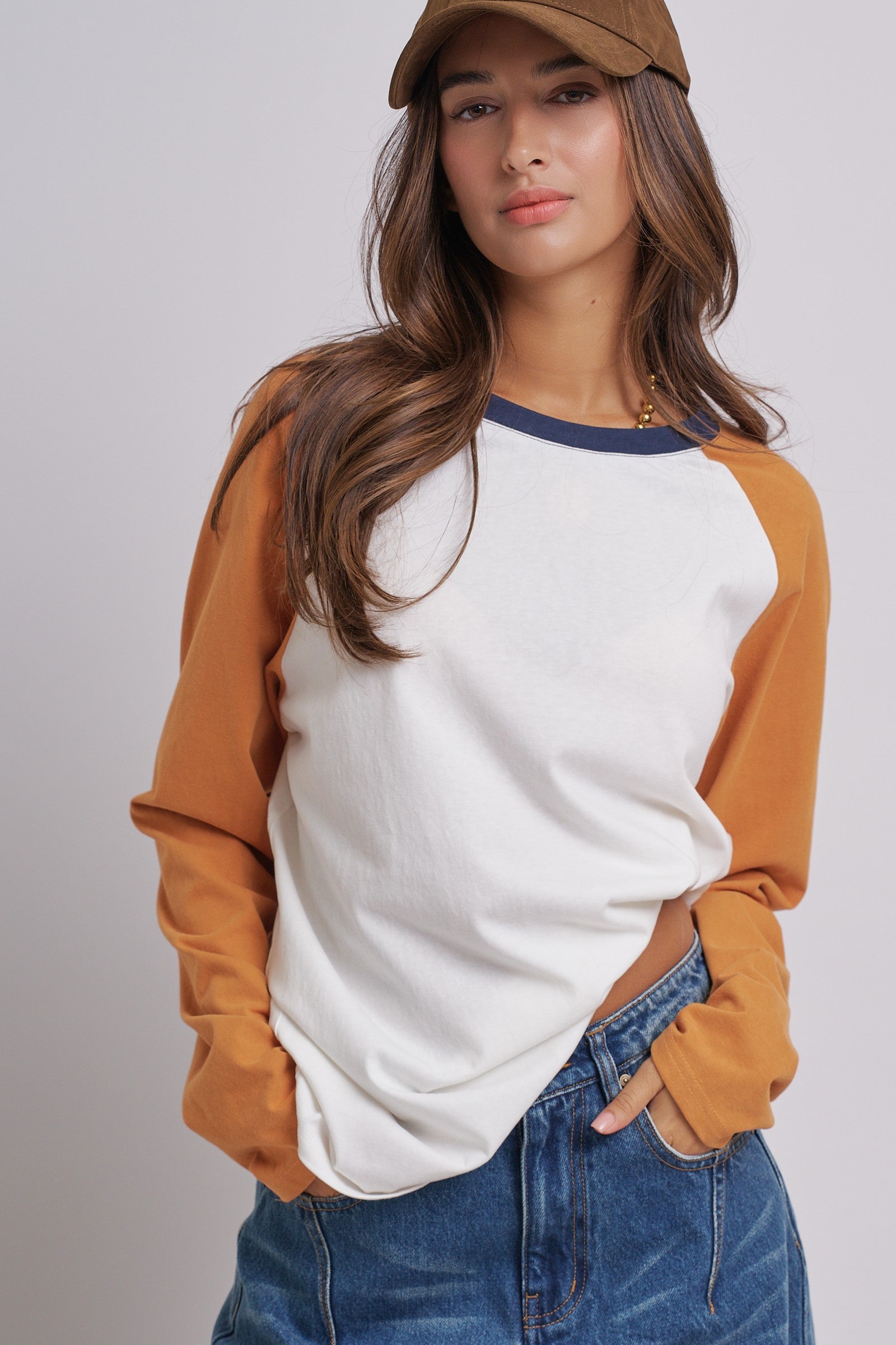 All-Star Vintage Baseball Tee in ORANGE - Women's Tops | Urban Daizy