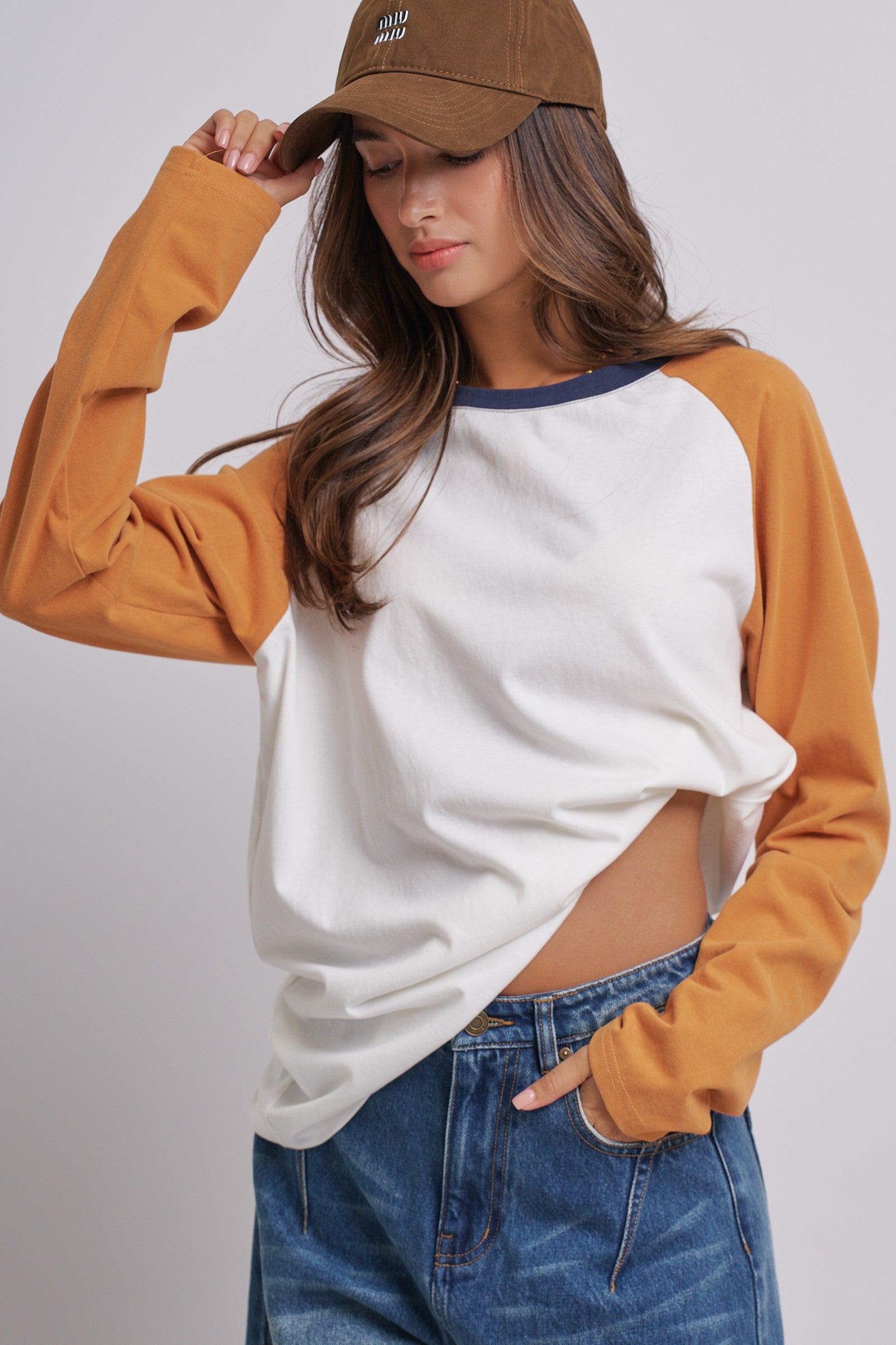 All-Star Vintage Baseball Tee in ORANGE - Women's Tops | Urban Daizy