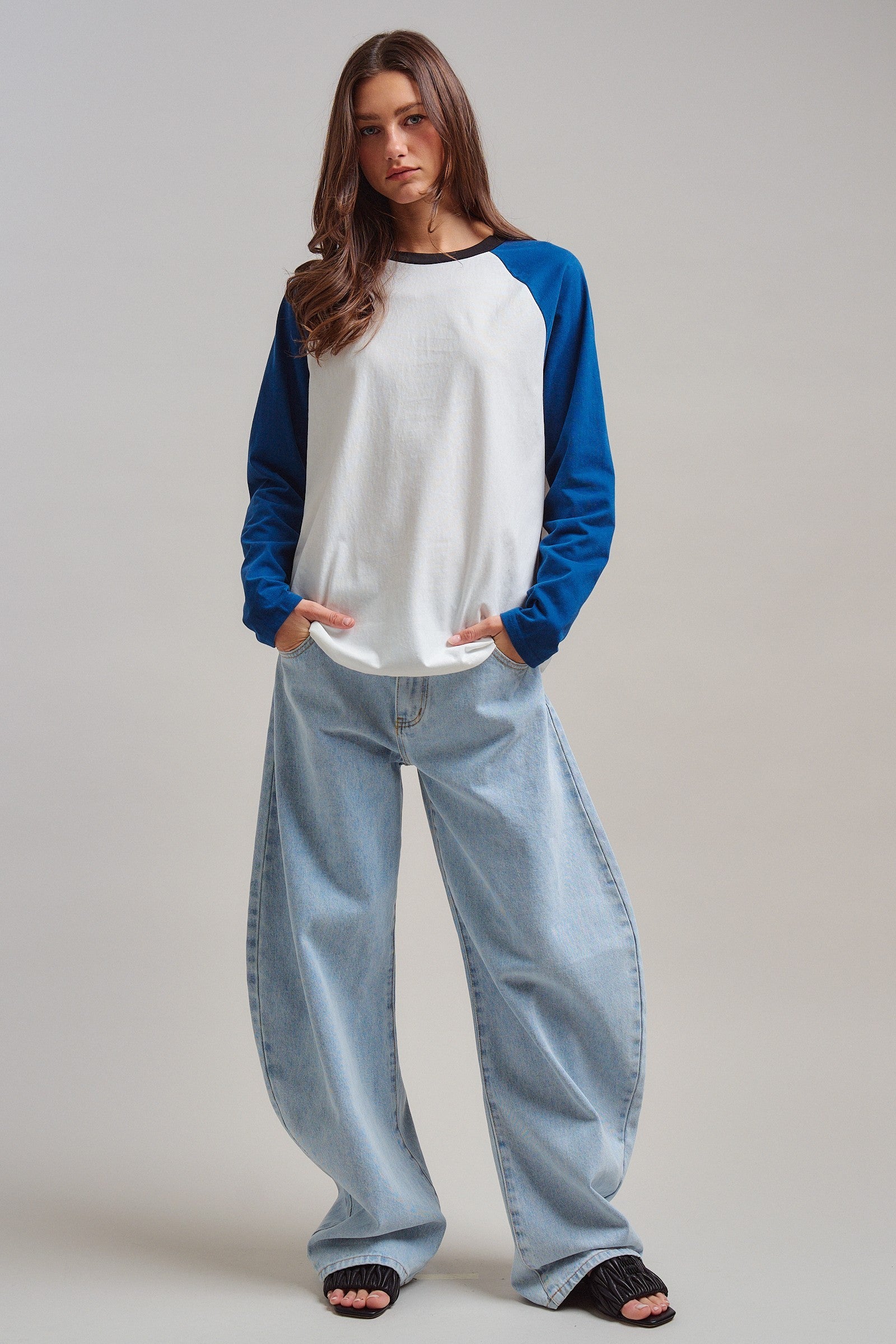 All-Star Vintage Baseball Tee in BLUE - Women's Tops | Urban Daizy