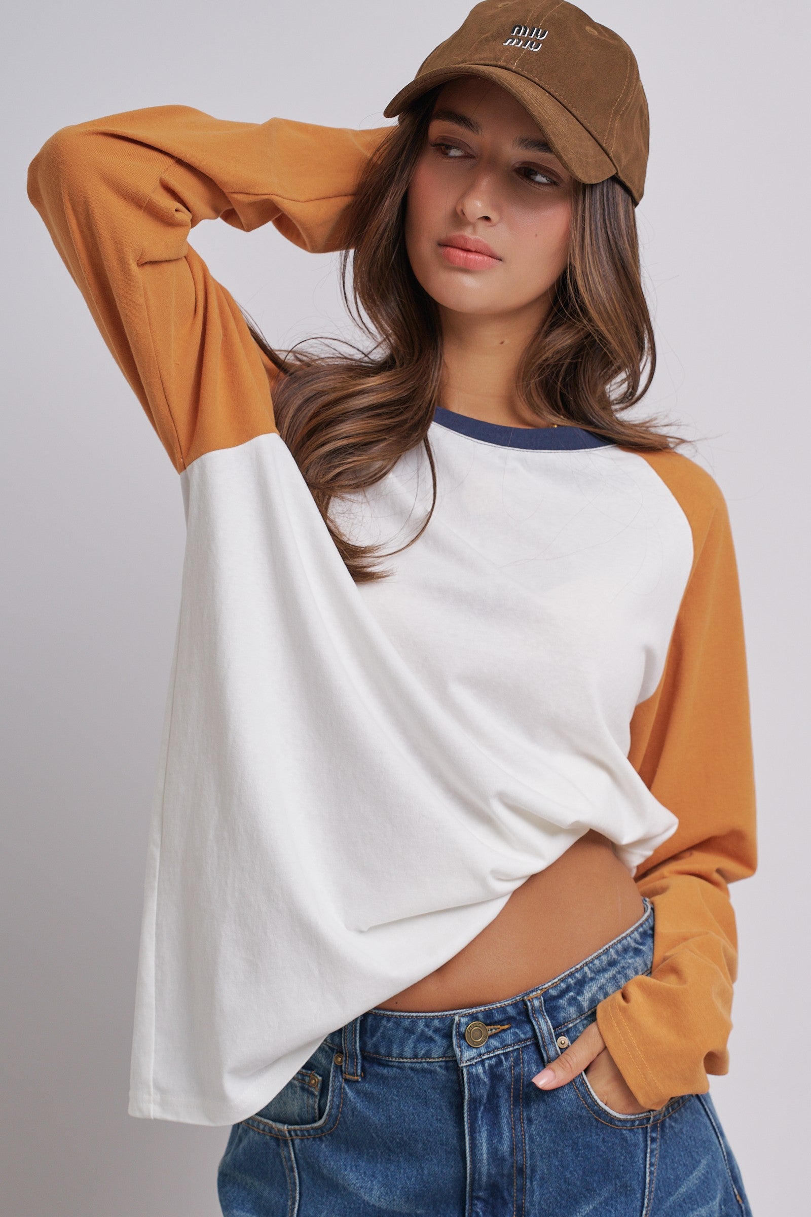 All-Star Vintage Baseball Tee in ORANGE - Women's Tops | Urban Daizy
