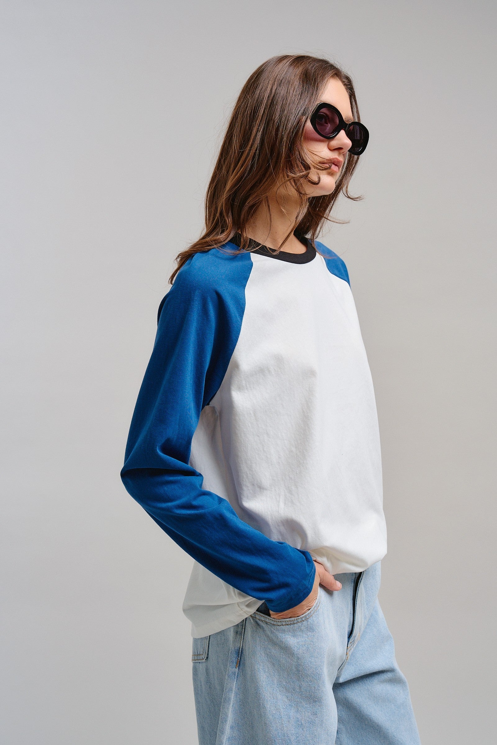 All-Star Vintage Baseball Tee in BLUE - Women's Tops | Urban Daizy