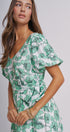 Willow Bloom Tie-Waist Dress in GREEN MULTI - Women's Dresses | Urban Daizy