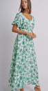 Willow Bloom Tie-Waist Dress in GREEN MULTI - Women's Dresses | Urban Daizy