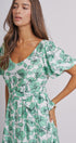 Willow Bloom Tie-Waist Dress in GREEN MULTI - Women's Dresses | Urban Daizy