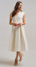 Side Tie Waist Wrap Midi Dress in IVORY - Women's Dresses | Urban Daizy
