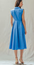 Side Tie Waist Wrap Midi Dress in BLUE - Women's Dresses | Urban Daizy
