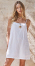 Sunlight Ease Air Slip Linen Mini Dress in WHITE - Women's Dresses | Urban Daizy