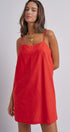 Sunlight Ease Air Slip Linen Mini Dress in RED - Women's Dresses | Urban Daizy