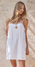 Sunlight Ease Air Slip Linen Mini Dress in WHITE - Women's Dresses | Urban Daizy