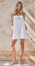 Sunlight Ease Air Slip Linen Mini Dress in WHITE - Women's Dresses | Urban Daizy