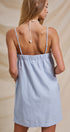 Sunlight Ease Air Slip Linen Mini Dress in LT BLUE - Women's Dresses | Urban Daizy
