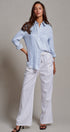 Classic Chic Button-Down Shirt in LT BLUE - Women's Tops | Urban Daizy
