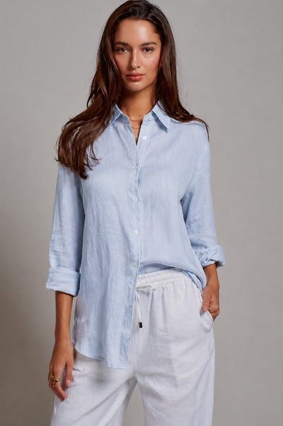 Linen Long Sleeve Button-Down Shirt