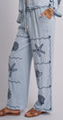 Summer Voyage Coastal Embroidered Wide-Leg Pants in BLUE - Women's Tops | Urban Daizy