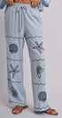 Summer Voyage Coastal Embroidered Wide-Leg Pants in BLUE - Women's Tops | Urban Daizy