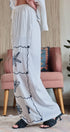 Summer Voyage Coastal Embroidered Wide-Leg Pants in WHITE - Women's Tops | Urban Daizy