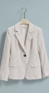Pinstripe Single-Button Notch Lapel Blazer in IVORY - Women's Fashion | Urban Daizy