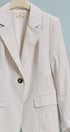 Pinstripe Single-Button Notch Lapel Blazer in IVORY - Women's Fashion | Urban Daizy