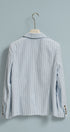 Pinstripe Single-Button Notch Lapel Blazer in LT BLUE - Women's Fashion | Urban Daizy