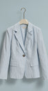 Pinstripe Single-Button Notch Lapel Blazer in LT BLUE - Women's Fashion | Urban Daizy