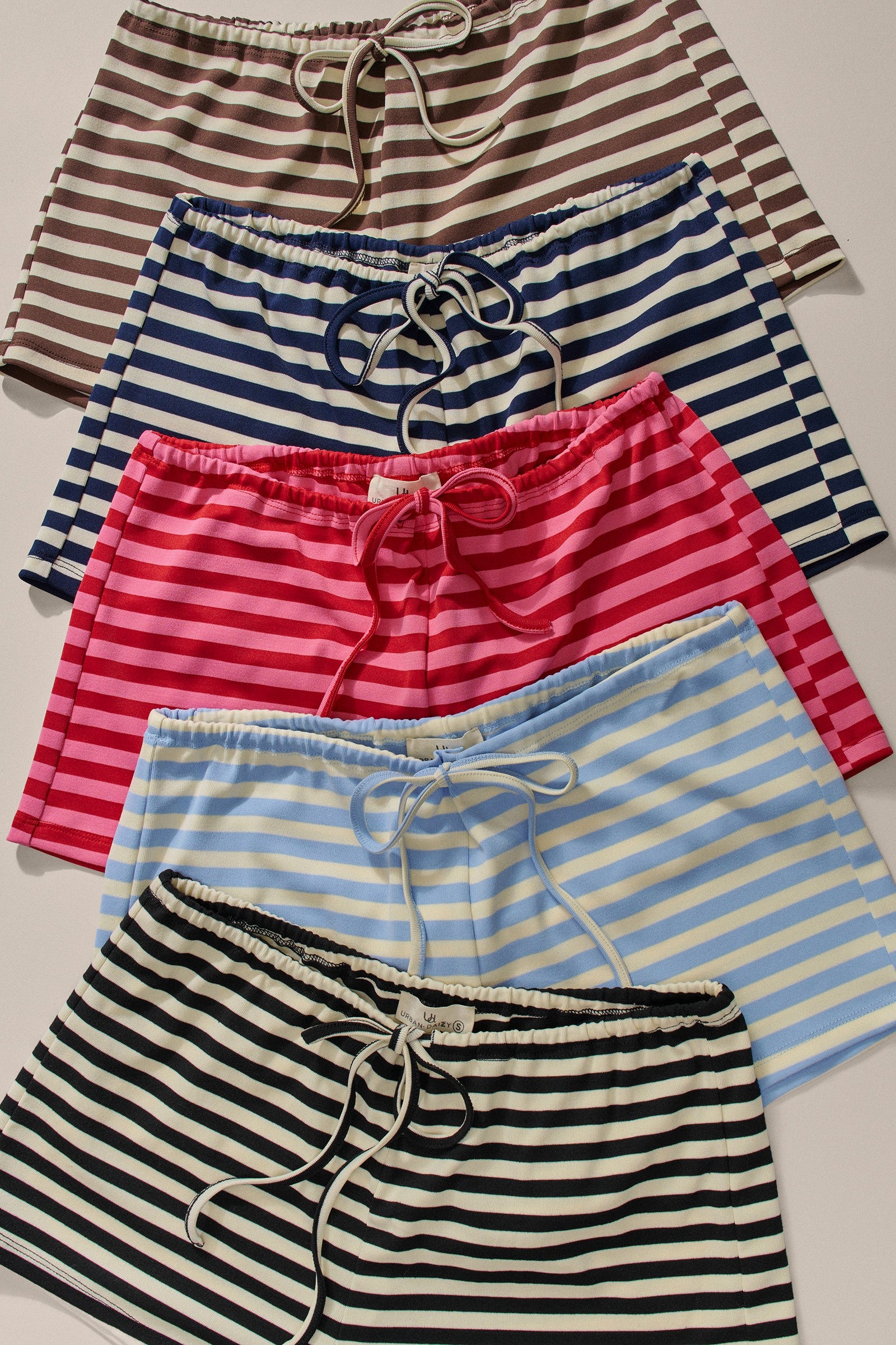Coastal Striped Drawstring Lounge Shorts
