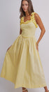 Soft Ruffle Bodice Midi Dress in BUTTER YELLOW - Women's Dresses | Urban Daizy