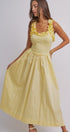 Soft Ruffle Bodice Midi Dress in BUTTER YELLOW - Women's Dresses | Urban Daizy