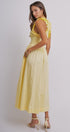 Soft Ruffle Bodice Midi Dress in BUTTER YELLOW - Women's Dresses | Urban Daizy