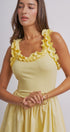 Soft Ruffle Bodice Midi Dress in BUTTER YELLOW - Women's Dresses | Urban Daizy