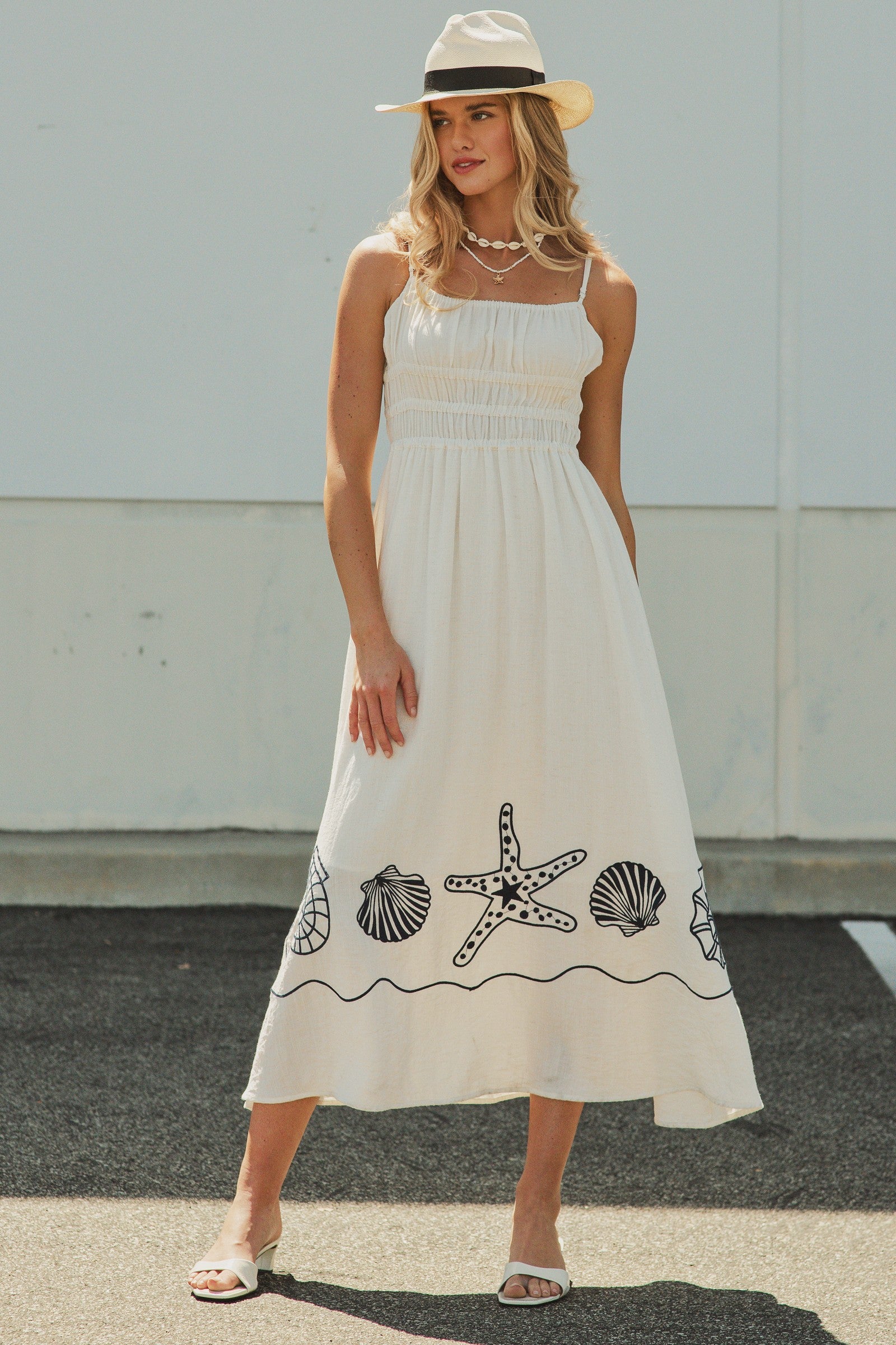 Santorini Shores Midi Dress in WHITE - Women's Dresses | Urban Daizy