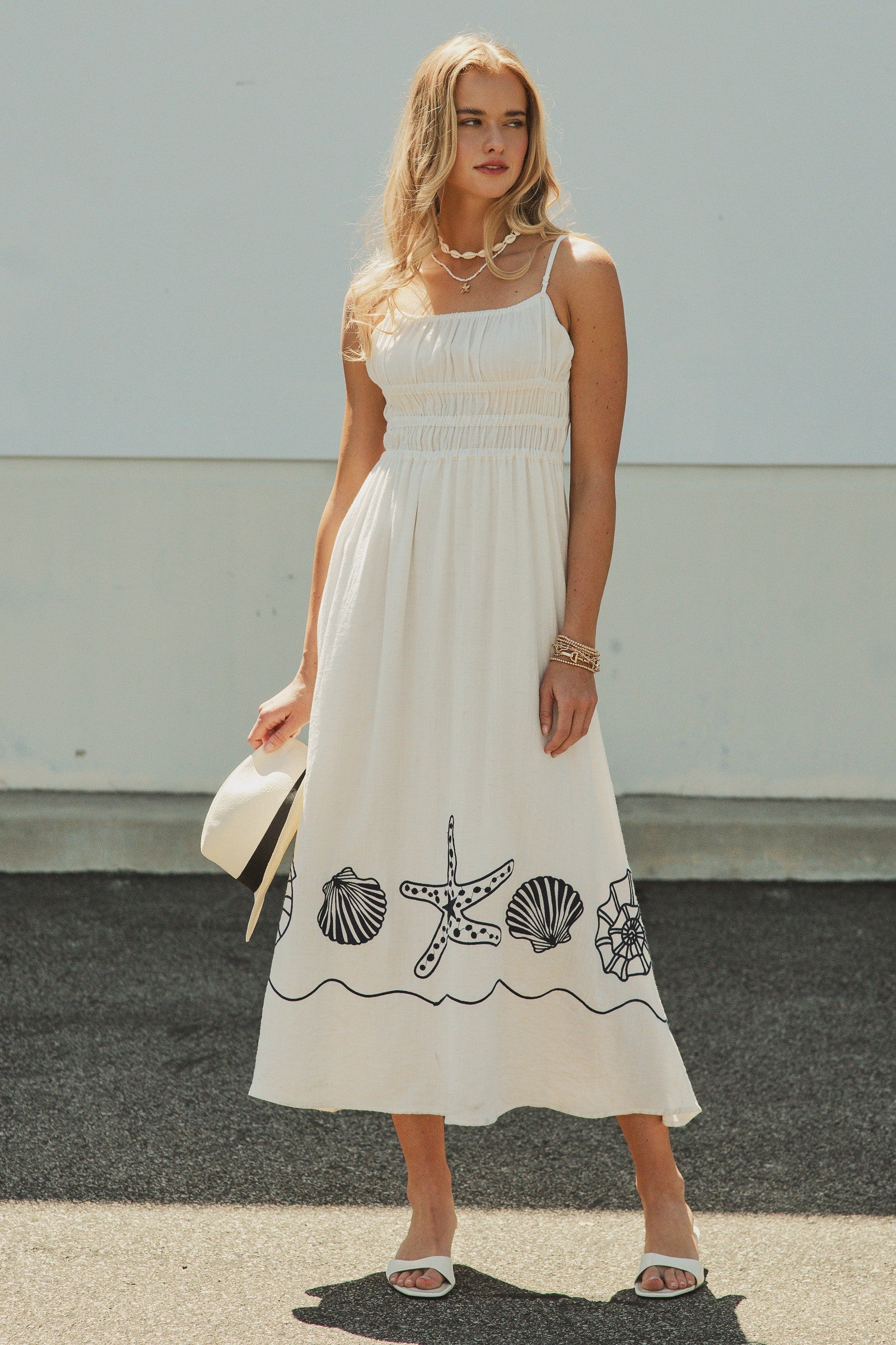 Santorini Shores Midi Dress in WHITE - Women's Dresses | Urban Daizy