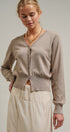 Soft V-Neck Button Knit Cardigan in H MOCHA - Women's Cardigans & Shrugs | Urban Daizy