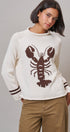 Lobster Intarsia Mock Neck Knit Sweater in IVORY - Women's Sweaters | Urban Daizy