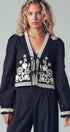 Urban Daizy Embroidered Boho Tie Neck Blouse Ecru Blouse - Women's (UDZ-OT-00357) – alternate view 6