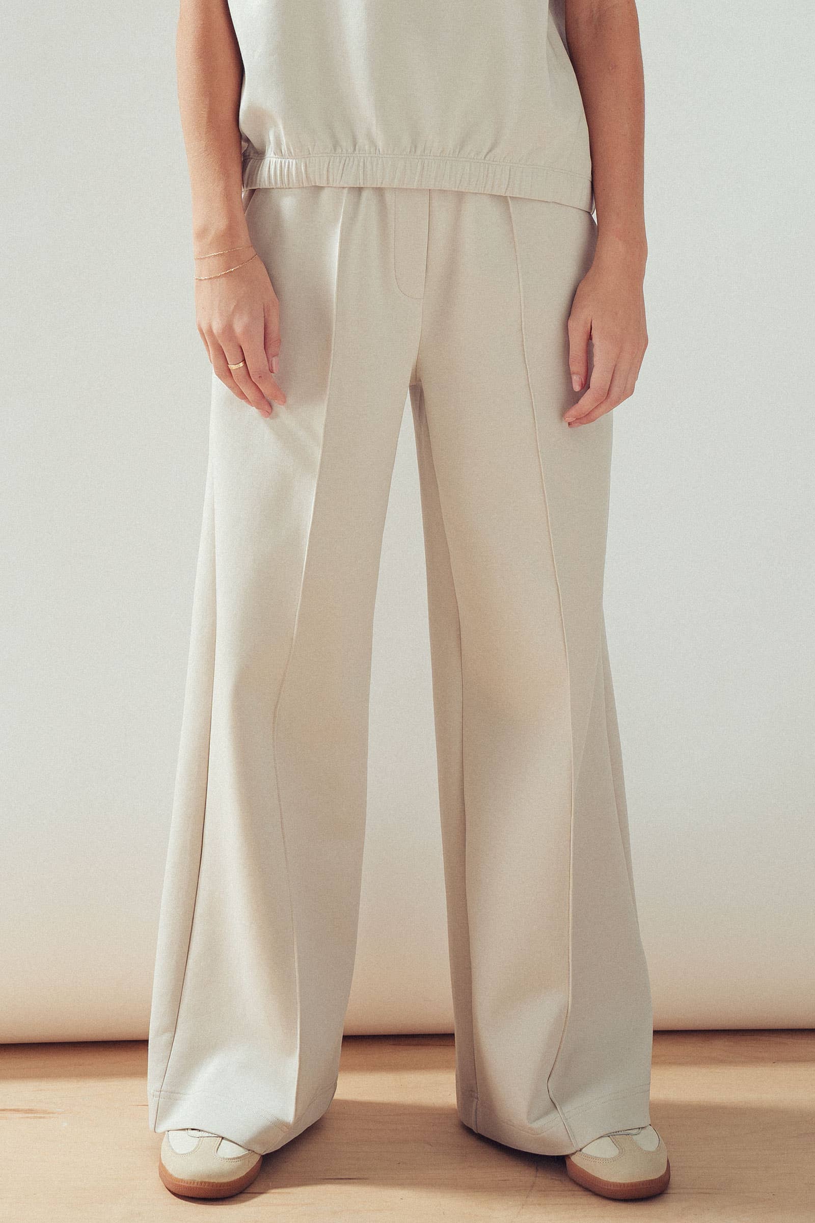 Seamed Front Wide Leg Lounge Pants