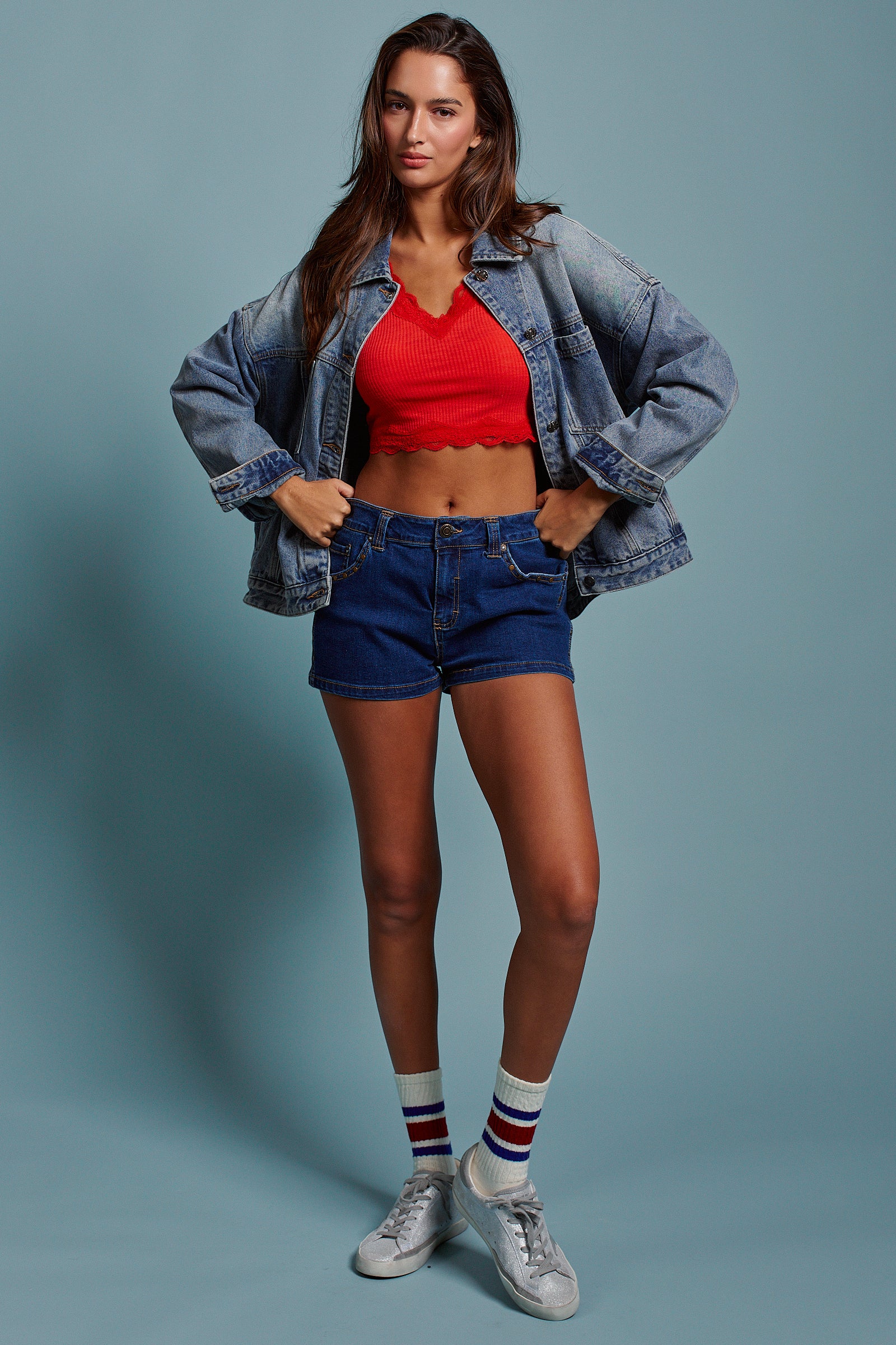 Oversized Button Up Pleated Back Western Jacket